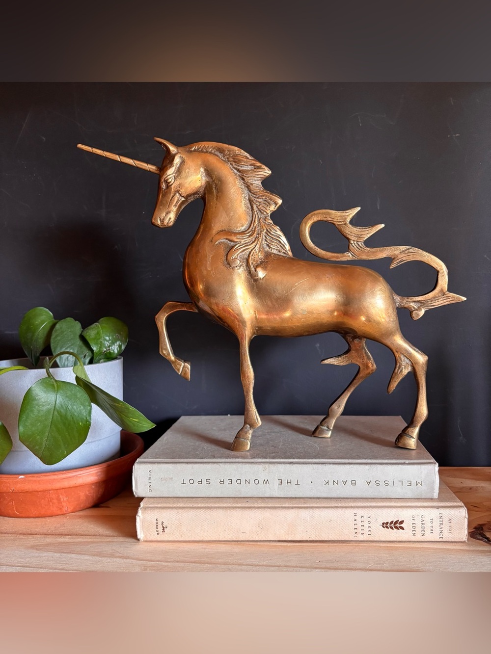 Vintage Brass MCM Large Unicorn Figurine